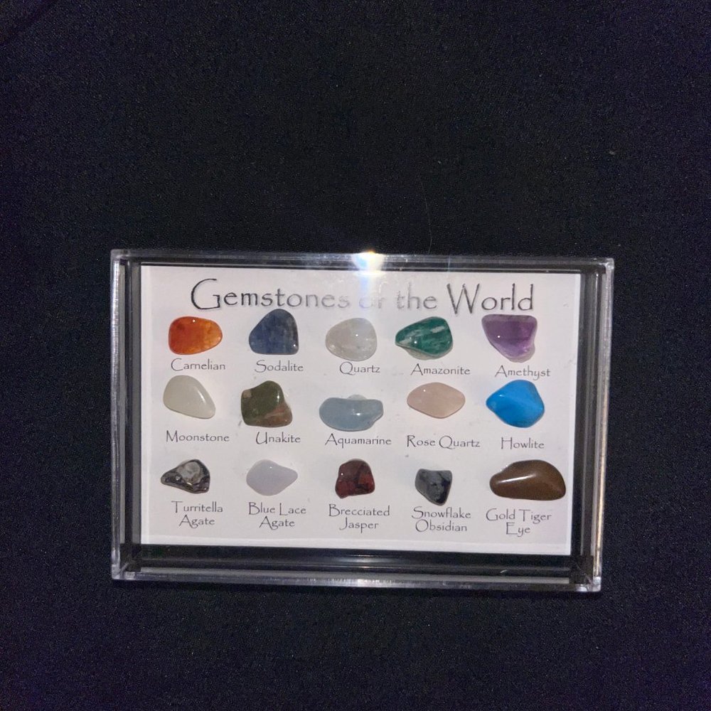 Gemstone Display with Mineral Names
